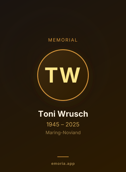 Memorial portrait of Toni Wrusch