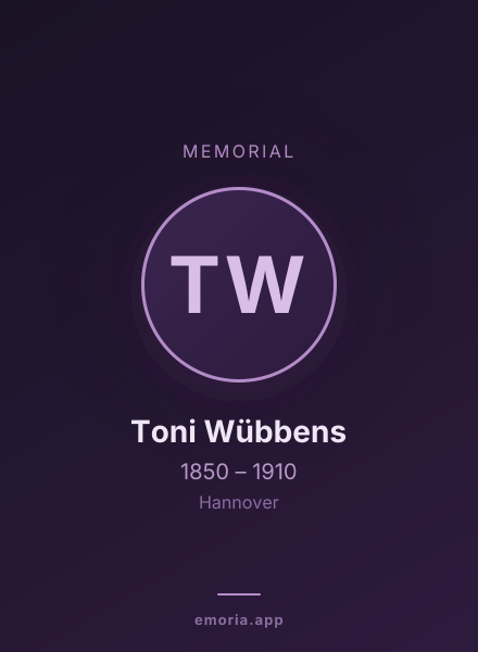 Memorial portrait of Toni Wübbens