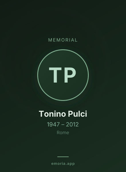 Memorial portrait of Tonino Pulci