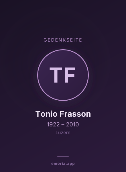 Gedenkportrait von Tonio Frasson