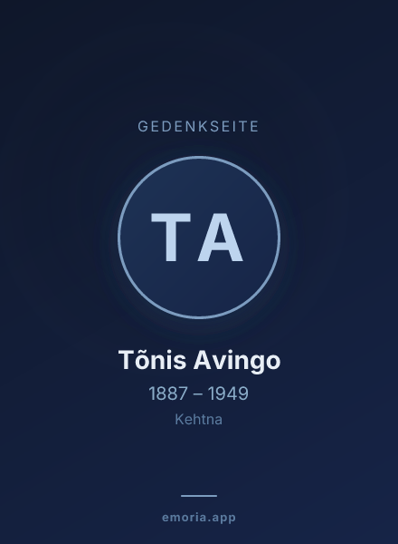 Gedenkportrait von Tõnis Avingo