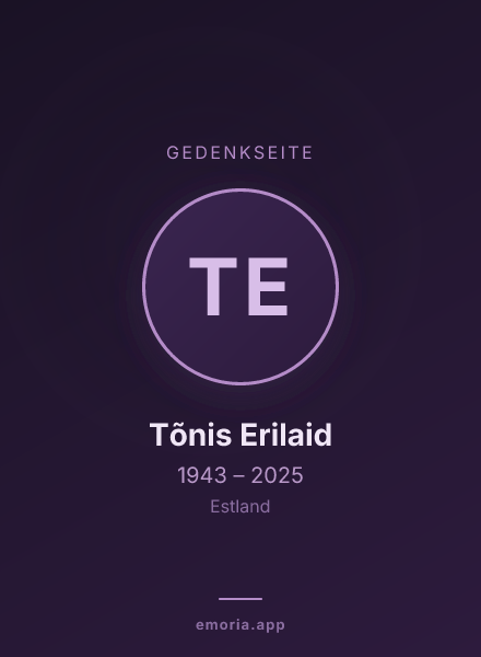 Gedenkportrait von Tõnis Erilaid