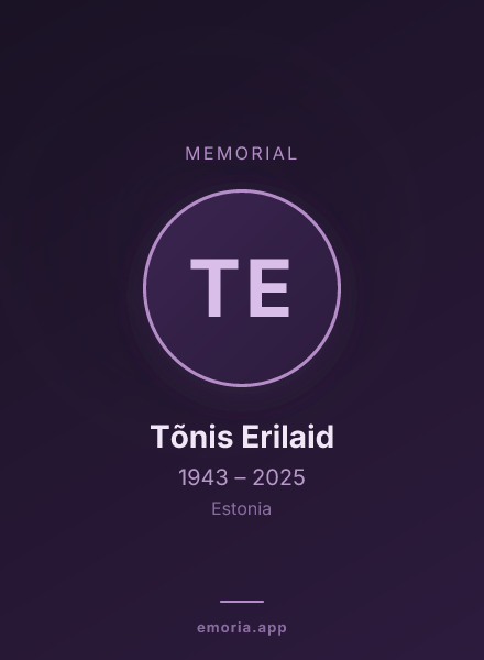 Memorial portrait of Tõnis Erilaid
