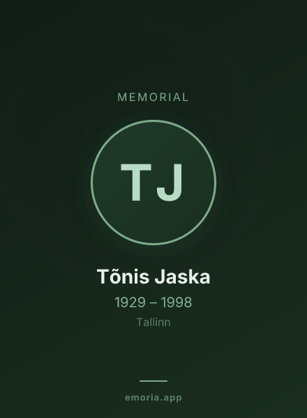 Memorial portrait of Tõnis Jaska