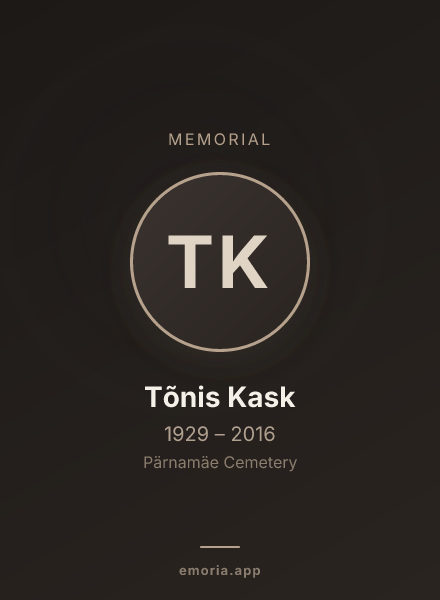 Memorial portrait of Tõnis Kask