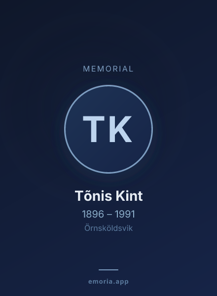 Memorial portrait of Tõnis Kint
