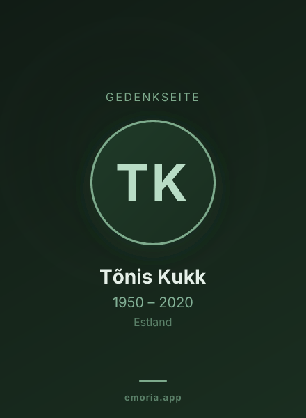 Gedenkportrait von Tõnis Kukk
