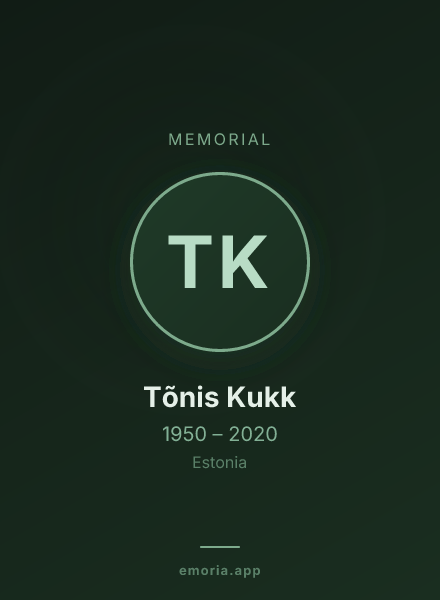 Memorial portrait of Tõnis Kukk