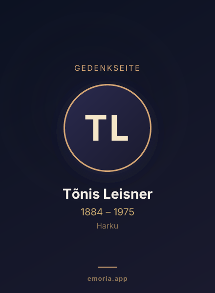 Gedenkportrait von Tõnis Leisner