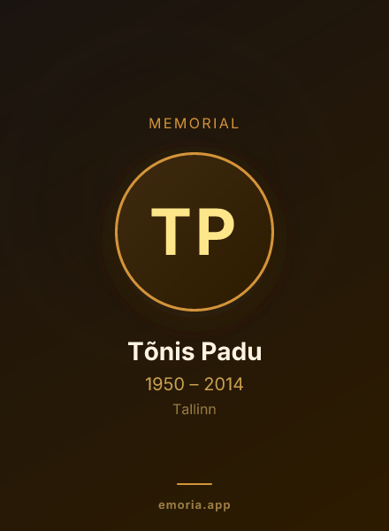Memorial portrait of Tõnis Padu