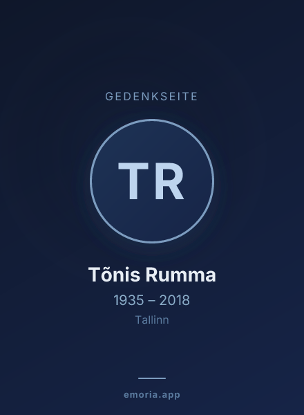 Gedenkportrait von Tõnis Rumma