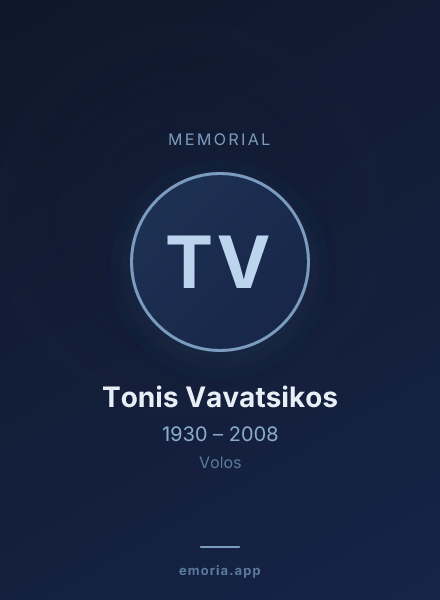 Memorial portrait of Tonis Vavatsikos