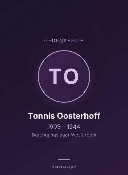 Gedenkportrait von Tonnis Oosterhoff