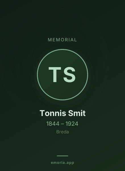 Memorial portrait of Tonnis Smit