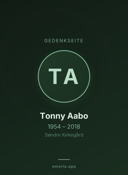 Gedenkportrait von Tonny Aabo