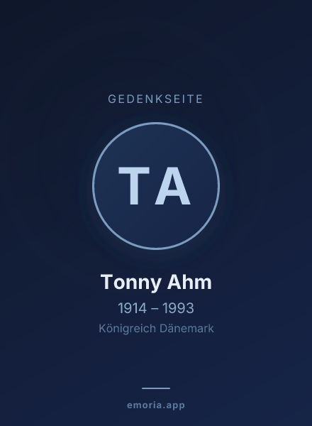 Gedenkportrait von Tonny Ahm