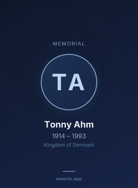 Memorial portrait of Tonny Ahm