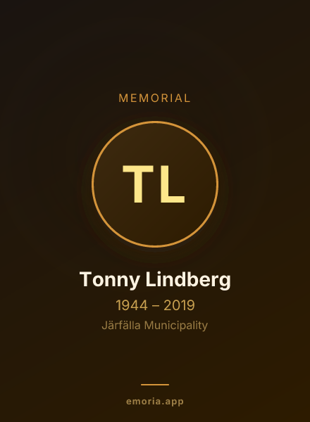 Memorial portrait of Tonny Lindberg
