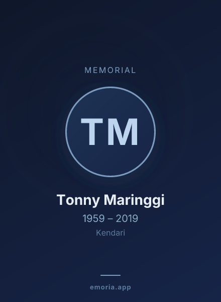 Memorial portrait of Tonny Maringgi