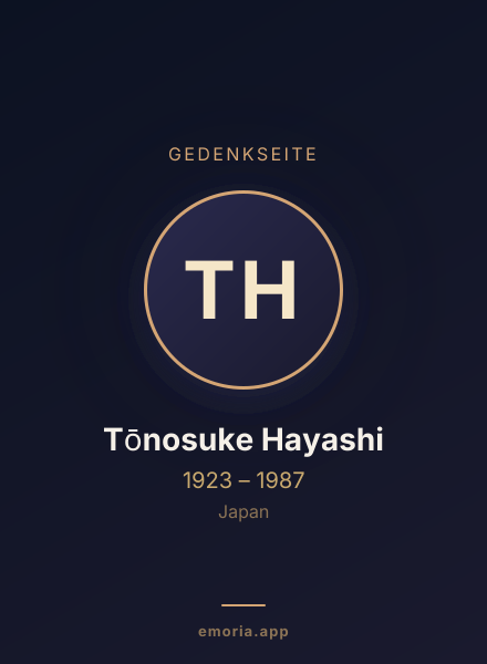 Gedenkportrait von Tōnosuke Hayashi