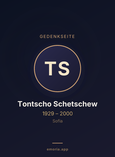Gedenkportrait von Tontscho Schetschew