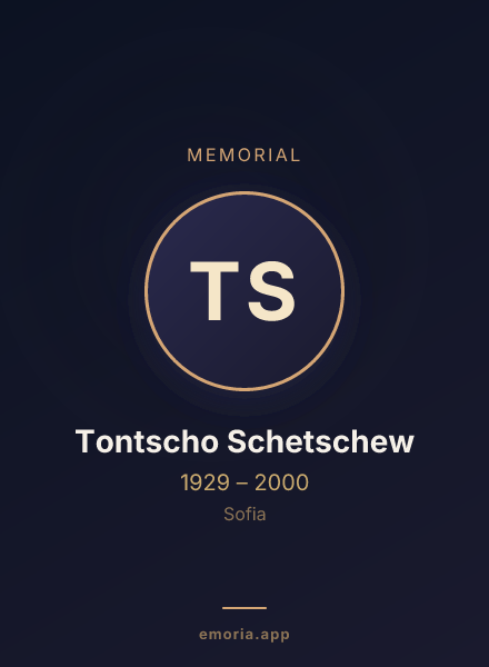 Memorial portrait of Tontscho Schetschew