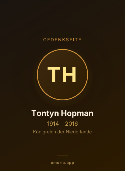 Gedenkportrait von Tontyn Hopman
