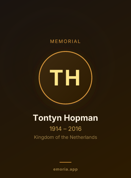 Memorial portrait of Tontyn Hopman
