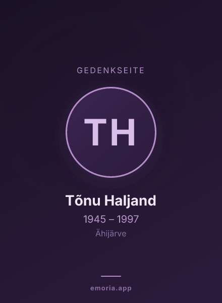 Gedenkportrait von Tõnu Haljand