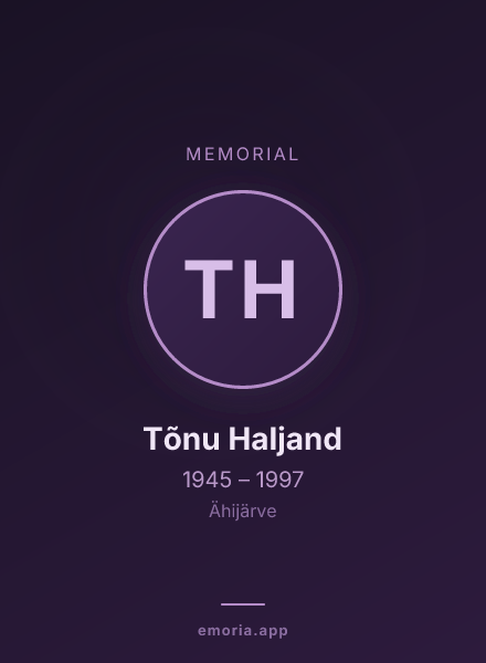 Memorial portrait of Tõnu Haljand