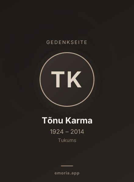 Gedenkportrait von Tõnu Karma