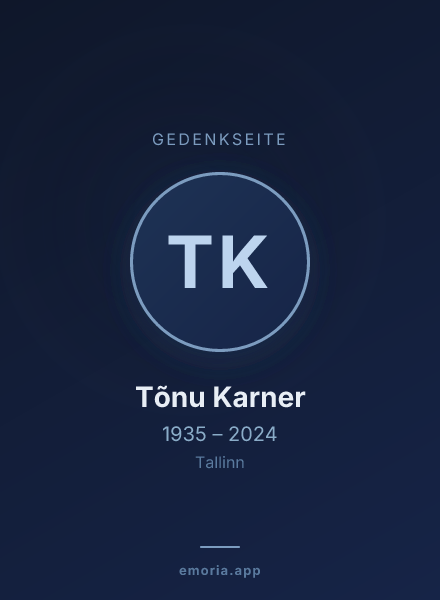 Gedenkportrait von Tõnu Karner