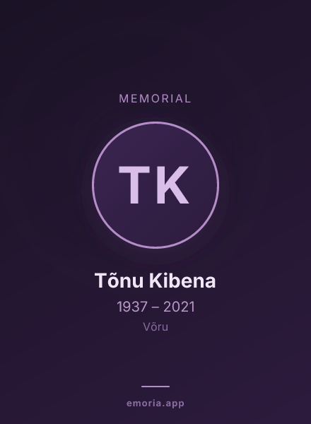 Memorial portrait of Tõnu Kibena