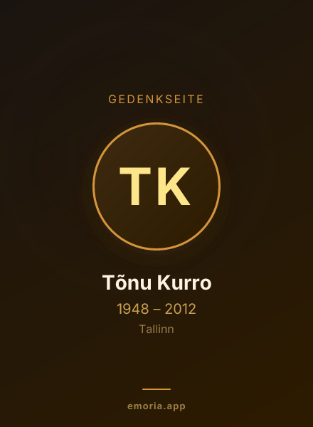 Gedenkportrait von Tõnu Kurro