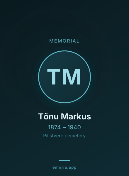Memorial portrait of Tõnu Markus