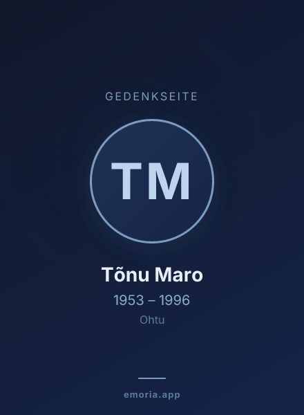 Gedenkportrait von Tõnu Maro