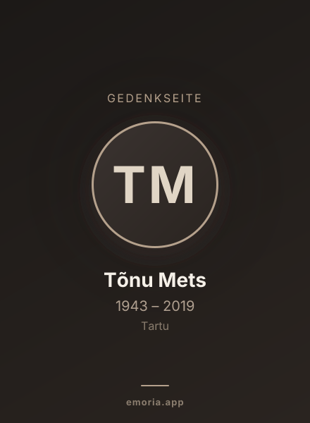 Gedenkportrait von Tõnu Mets