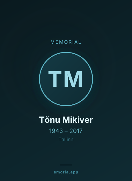 Memorial portrait of Tõnu Mikiver