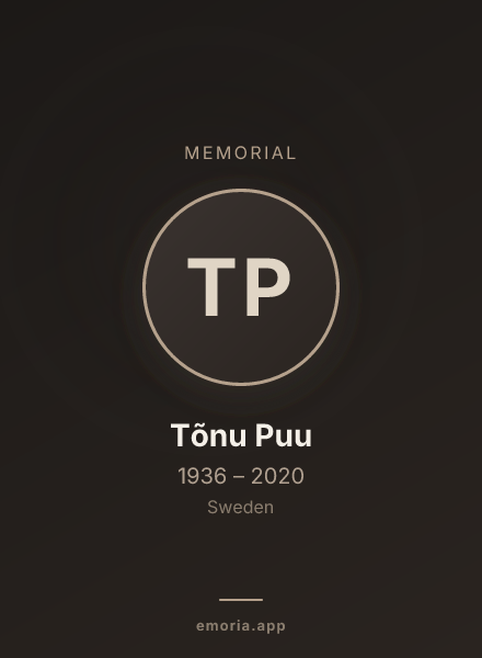 Memorial portrait of Tõnu Puu