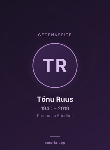 Gedenkportrait von Tõnu Ruus