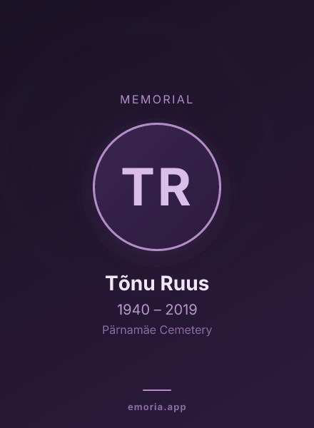 Memorial portrait of Tõnu Ruus