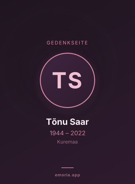 Gedenkportrait von Tõnu Saar