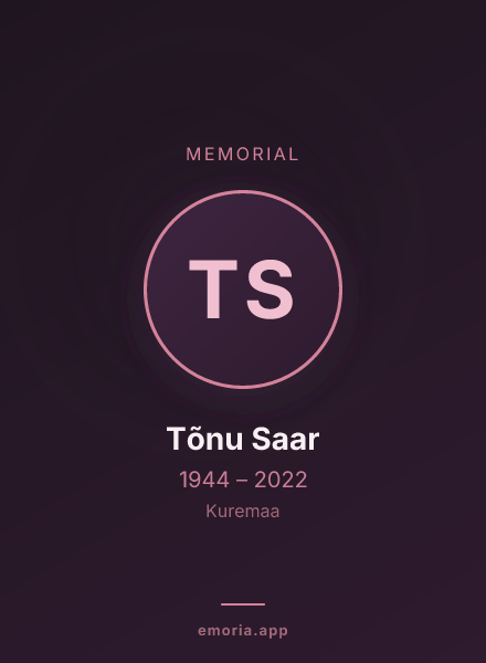 Memorial portrait of Tõnu Saar