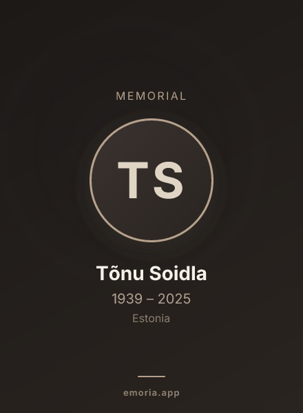 Memorial portrait of Tõnu Soidla
