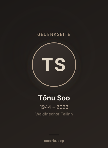Gedenkportrait von Tõnu Soo