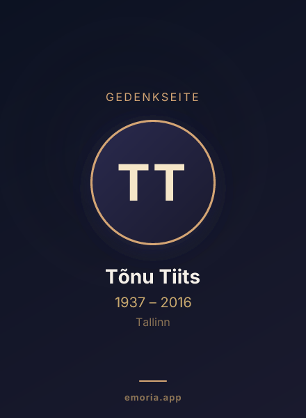 Gedenkportrait von Tõnu Tiits