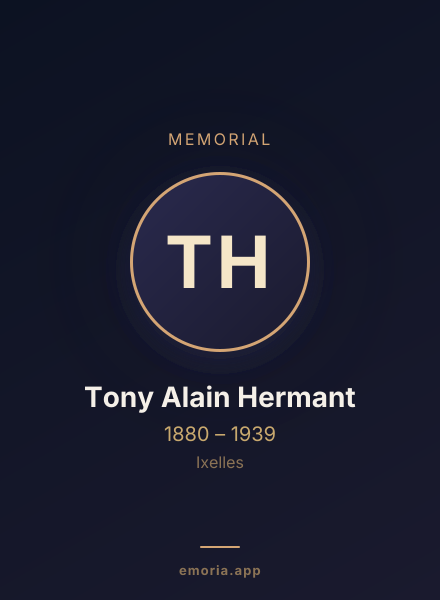 Memorial portrait of Tony Alain Hermant