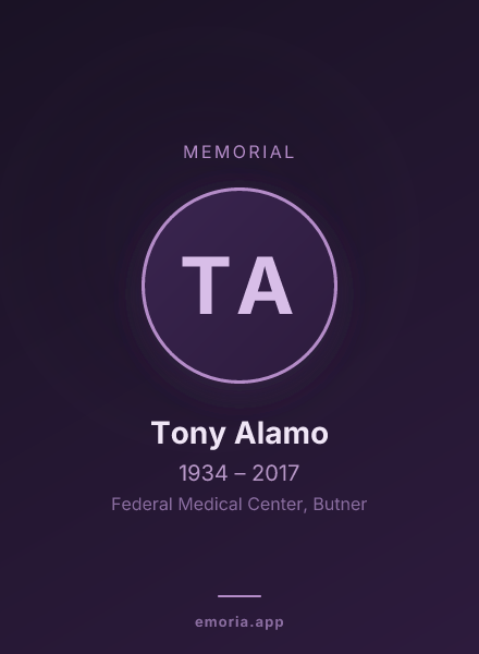 Memorial portrait of Tony Alamo
