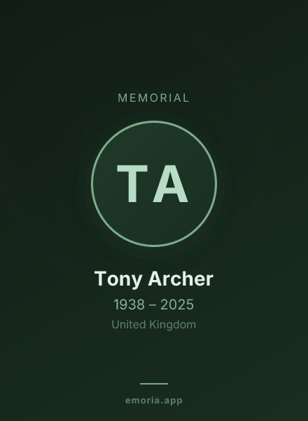 Memorial portrait of Tony Archer