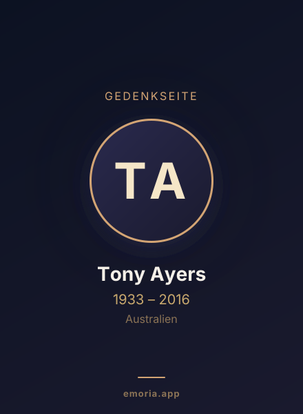 Gedenkportrait von Tony Ayers